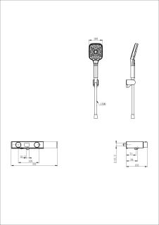 Смеситель для ванны с душем Wonzon & Woghand Shelf WW-B2551-MB с термостатом чёрный матовый